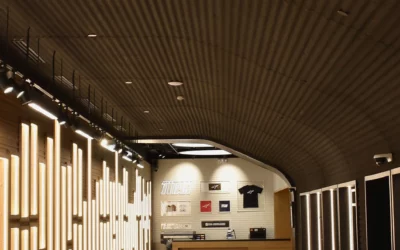 METACORR IN STONE-COATED FINISH AS MODERN INTERIOR CEILING AND WALL CLADDING