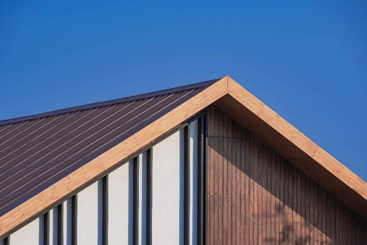 Wooden cladding used on a roof