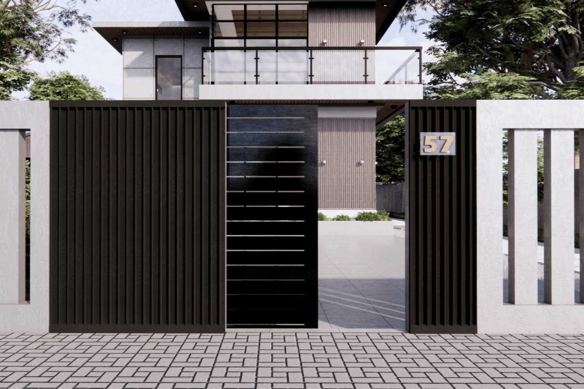 Metalink's claedding used on a gate 